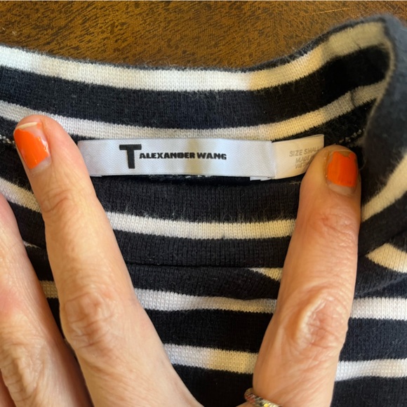 T by Alexander Wang Striped Crop Top - Picture 2 of 3